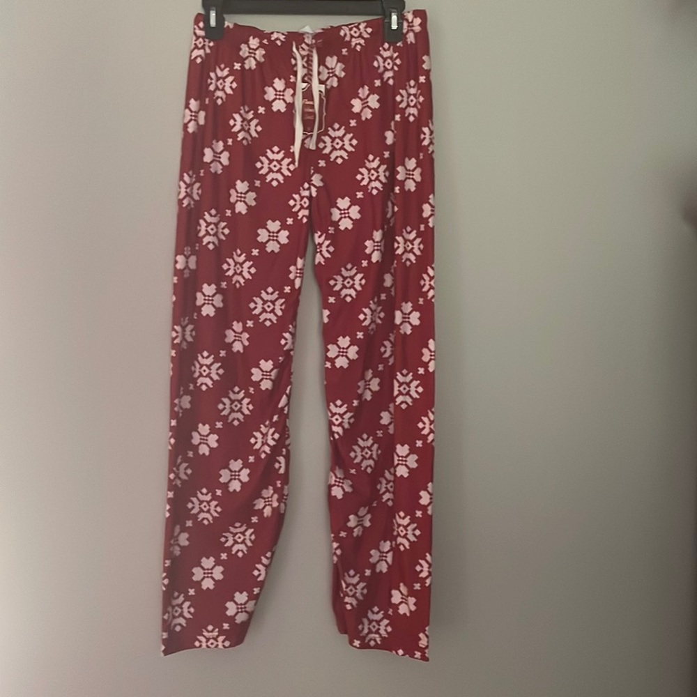 Womens Soft Flannel Velour Snowflake Pajama Bottoms